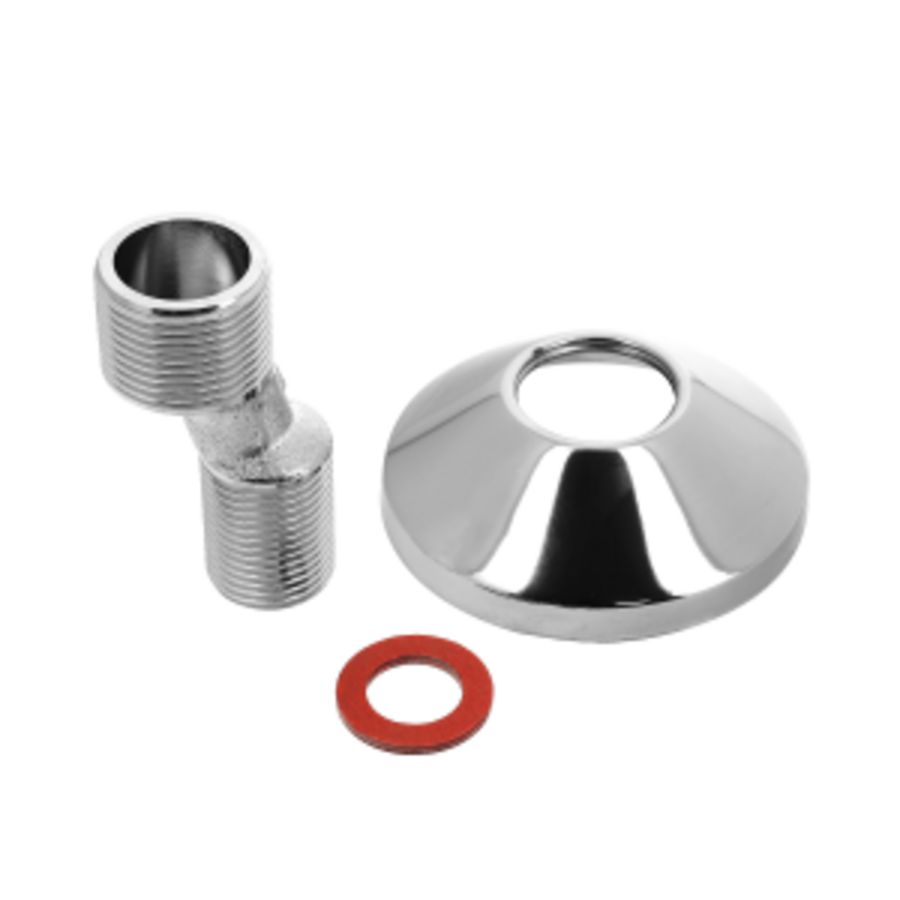 Zak a 2st. S-koppeling sprong 11,5mm 1/2"x3/4" verlengd incl. chroom rozetten
