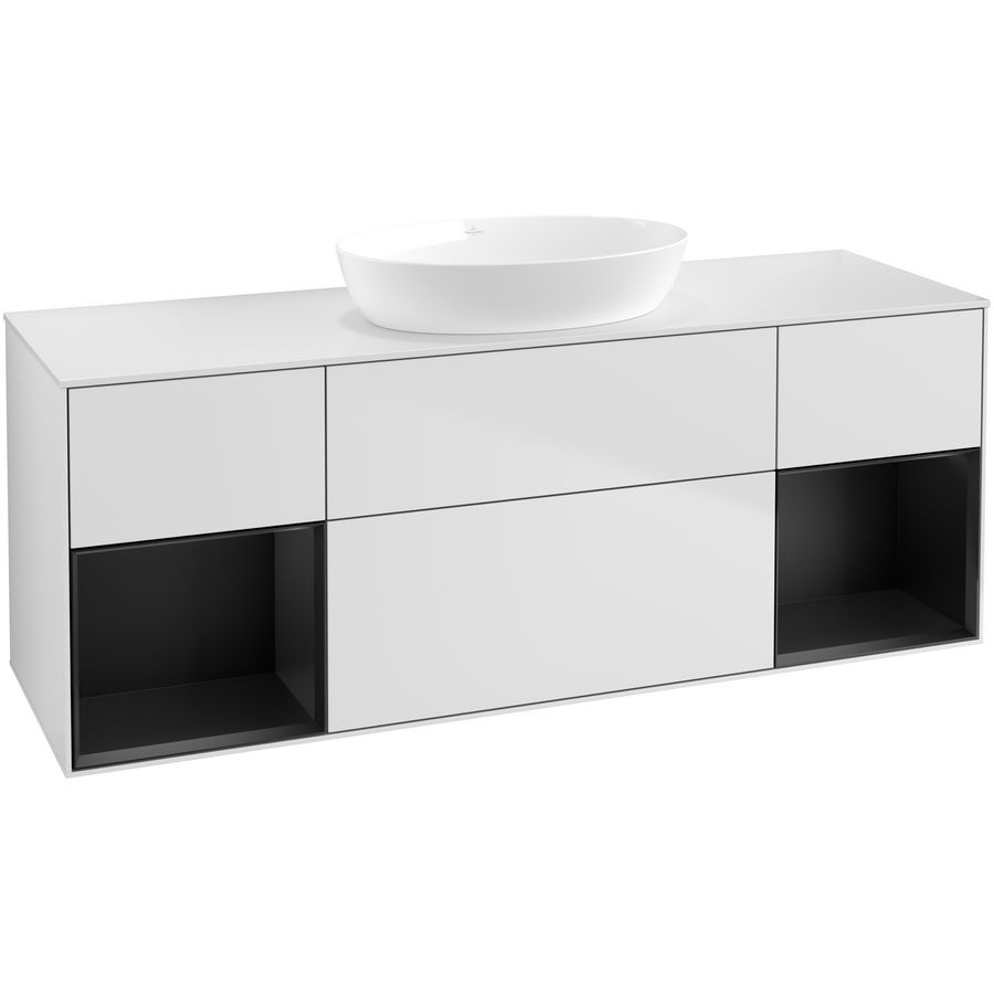 Wastafelonderkast Finion 1600x603x501mm White Matt Lacquer FD01PDMT