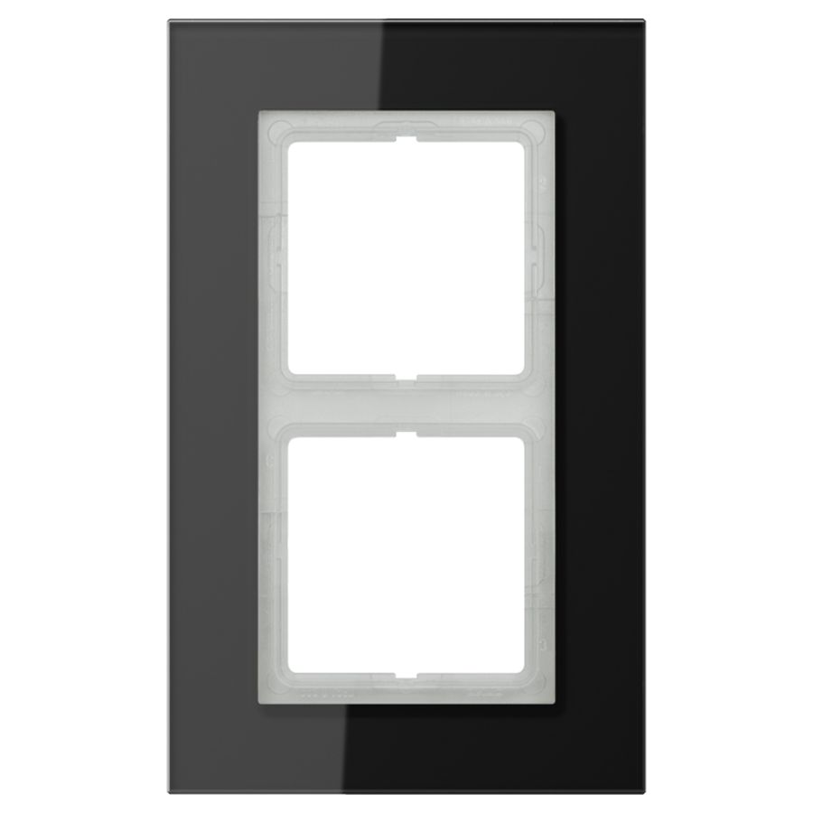 Afdekraam zwart glas 2-voudig LS-plus