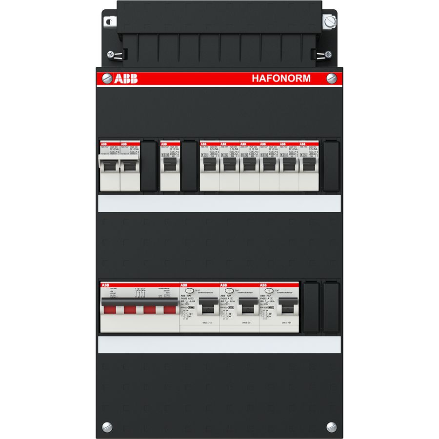 Installatiekast 7x achter 3x 30mA + F + HS 3-f