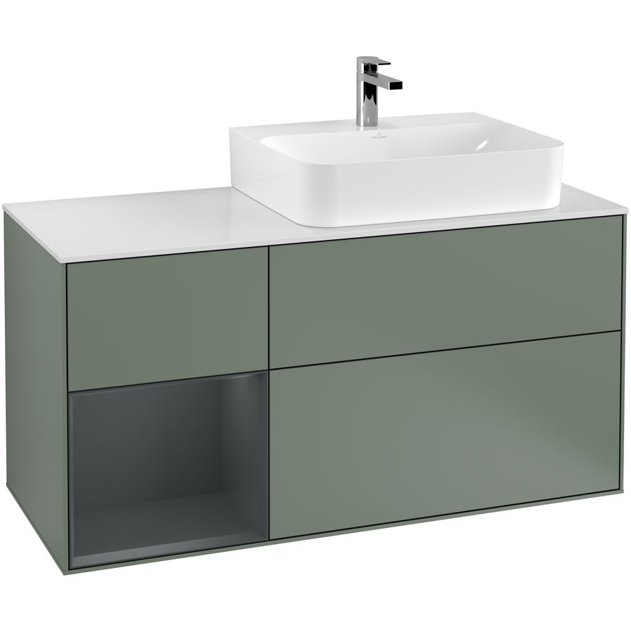 Wastafelonderkast Finion 1200x603x501mm Olive Matt Lacquer F141HGGM