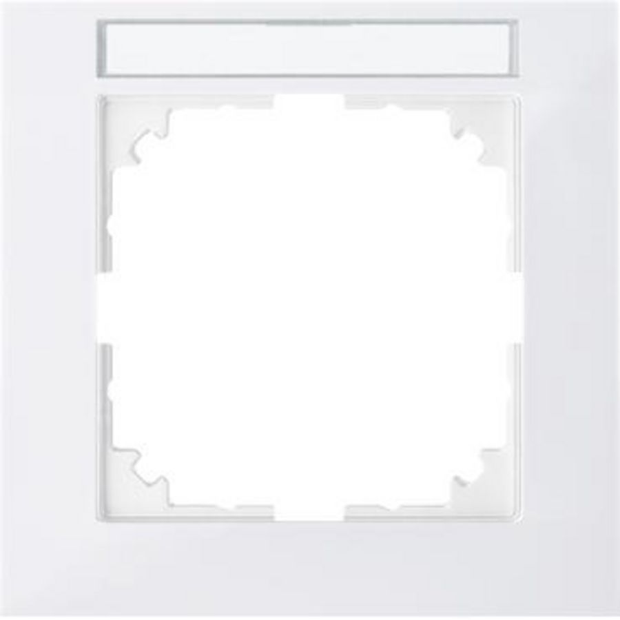 Afdekframe Merten M-Pure enkelvoudig tekstveld polarwit syst