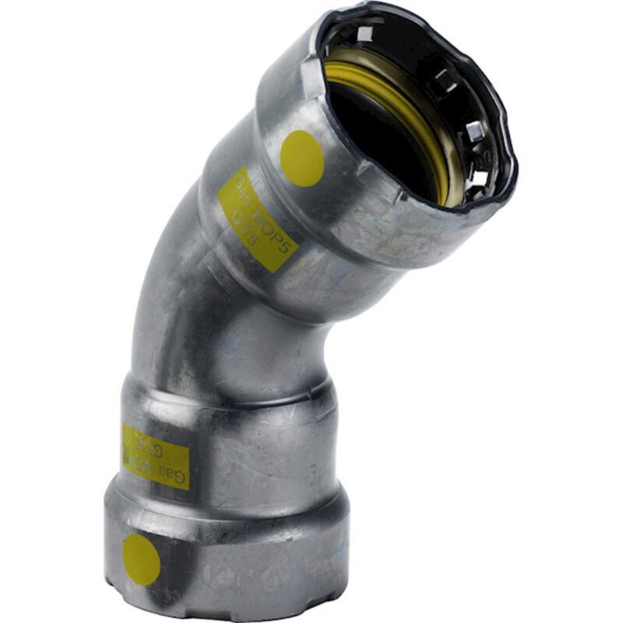 Bochtkoppeling 45° Megapress Gas 3/4"x3/4" 4626