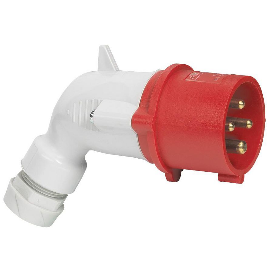 Hoek contactstop 400V 16A 4-polig IP44 kunststof P17