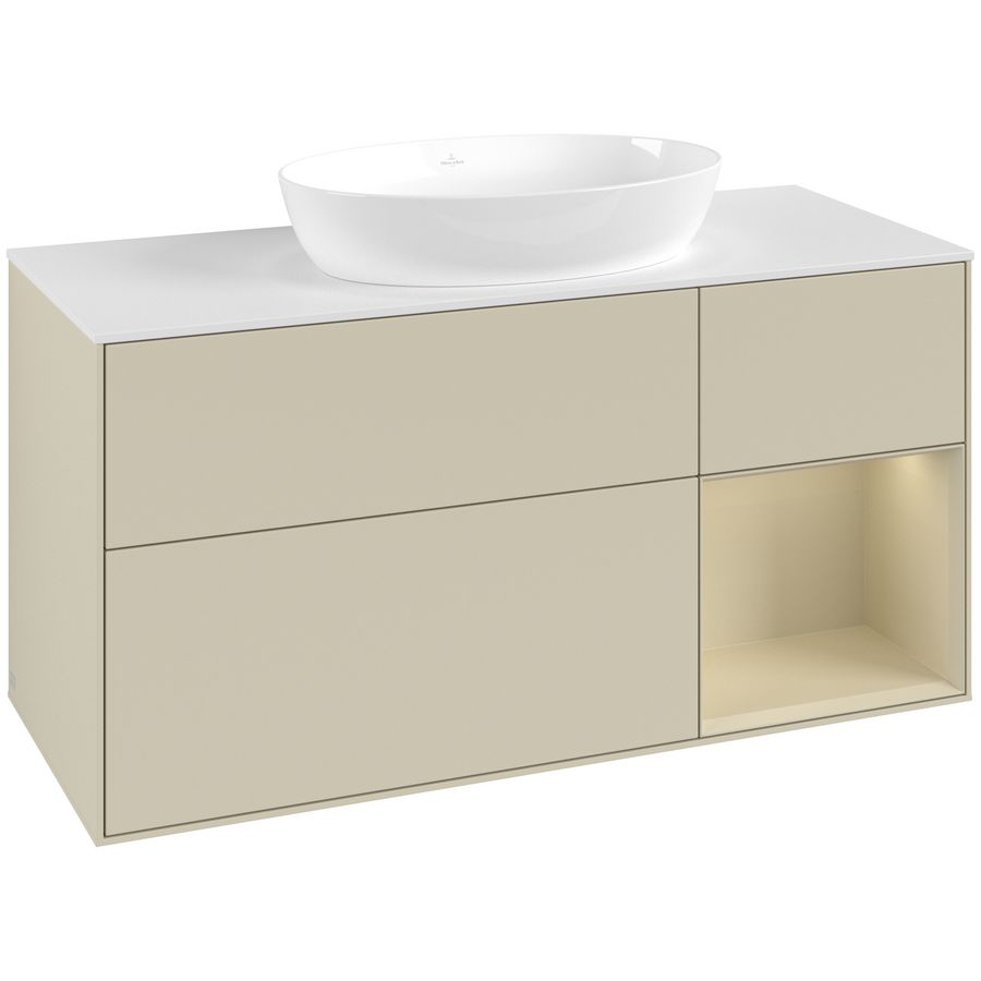 Wastafelonderkast Finion 1200x603x501mm S.Grey Matt Lacquer FA71HJHJ