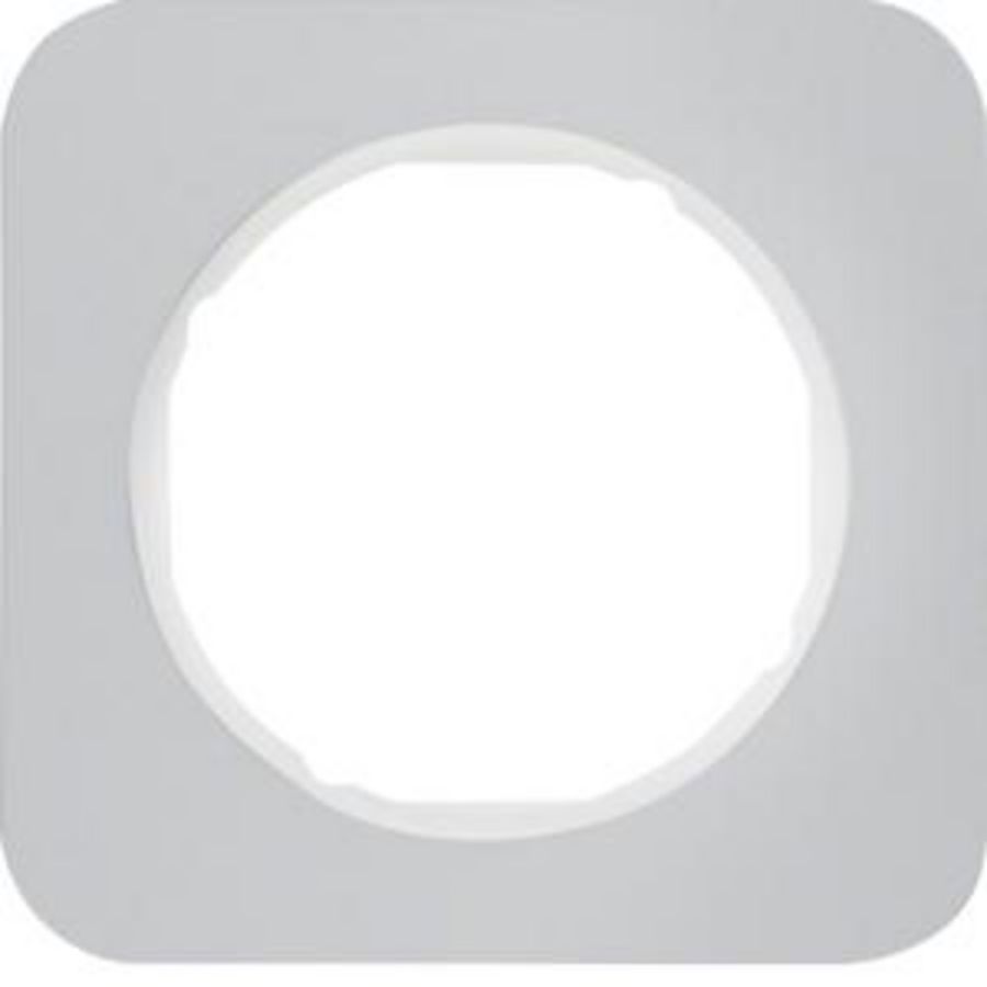 Afdekraam 1-v berker R.1 aluminium/polarwit