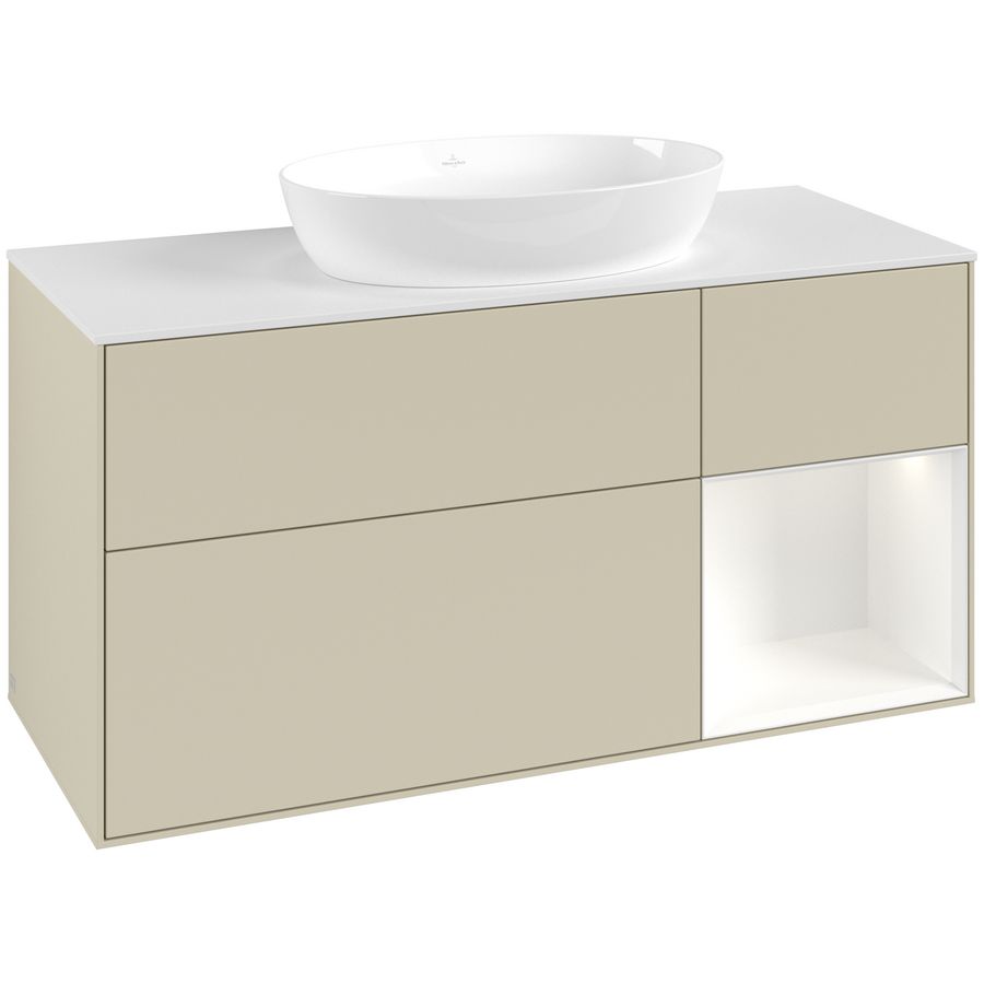 Wastafelonderkast Finion 1200x603x501mm S.Grey Matt Lacquer FA71MTHJ
