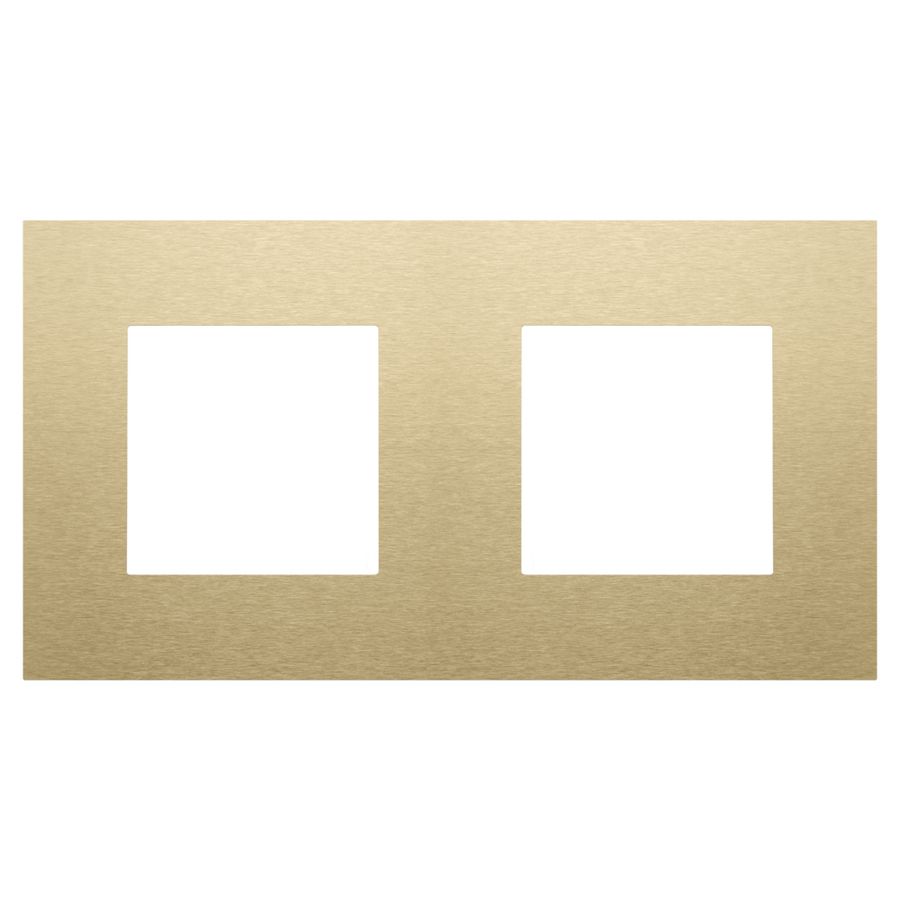 2-voudige afdekplaat hoh 71mm Pure alu gold brushed
