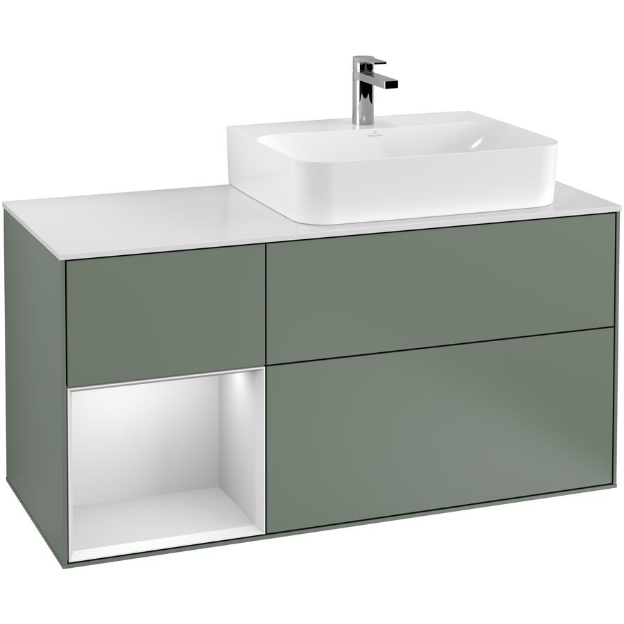 Wastafelonderkast Finion 1200x603x501mm Olive Matt Lacquer F141MTGM