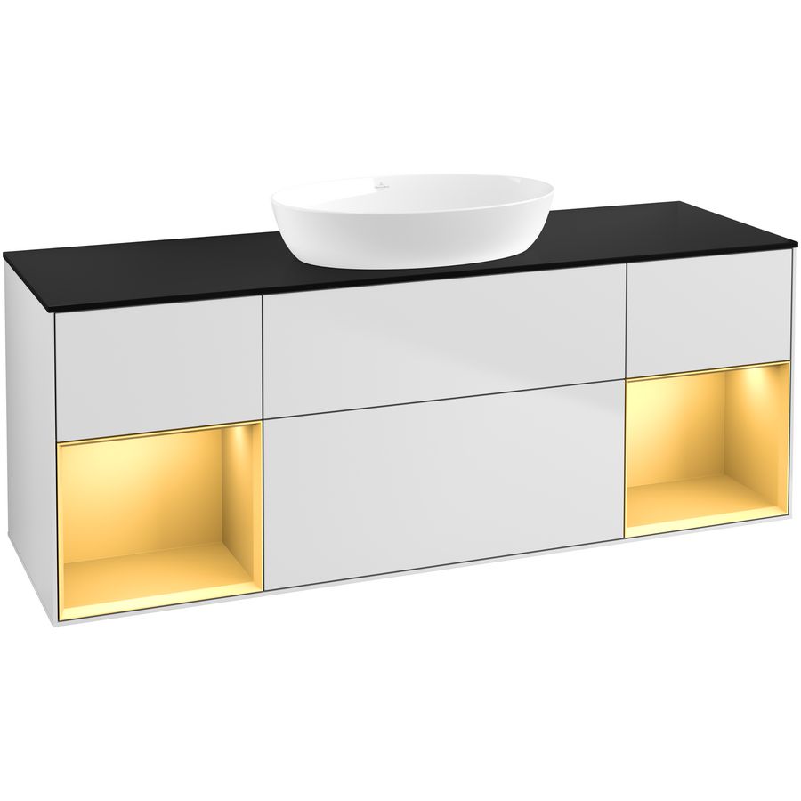 Wastafelonderkast Finion 1600x603x501mm White Matt Lacquer FD02HFMT