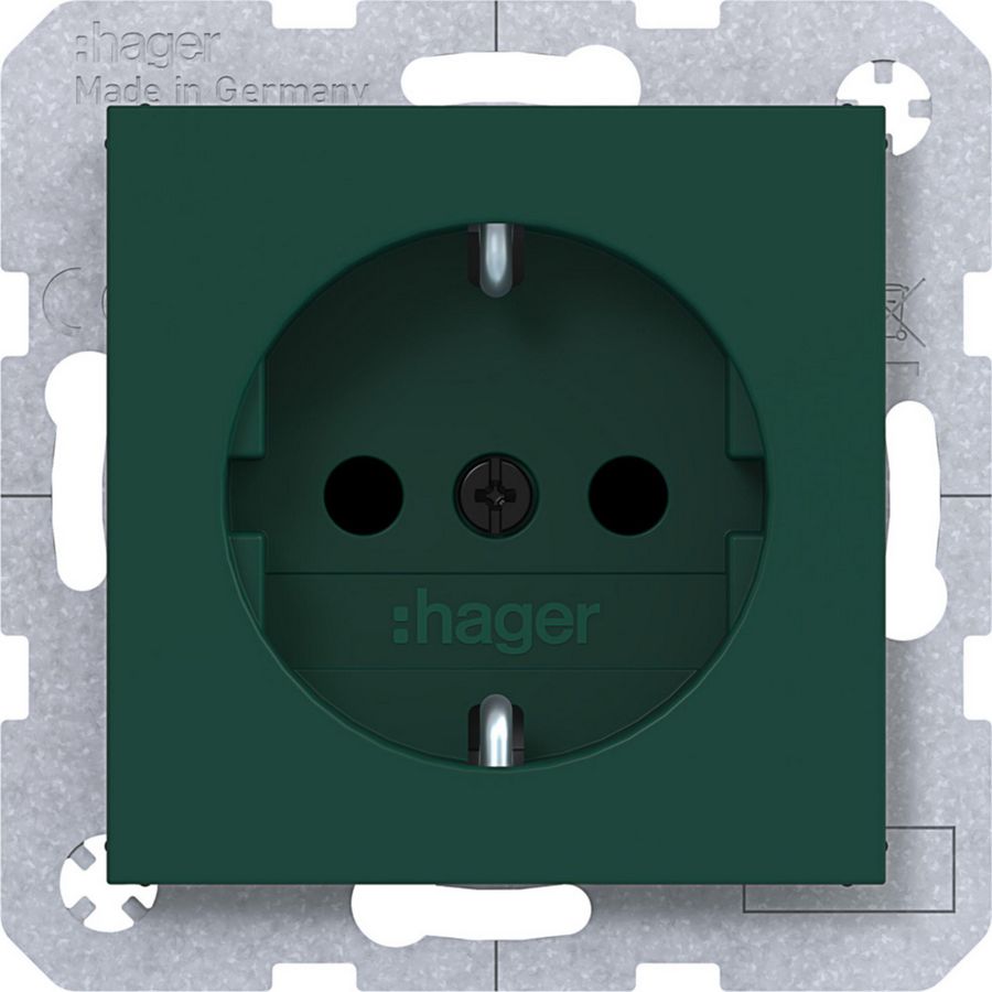 SCHUKO-wandcontactdoos Safety Plus schroefklemmen A.x/C.x jade halfgl