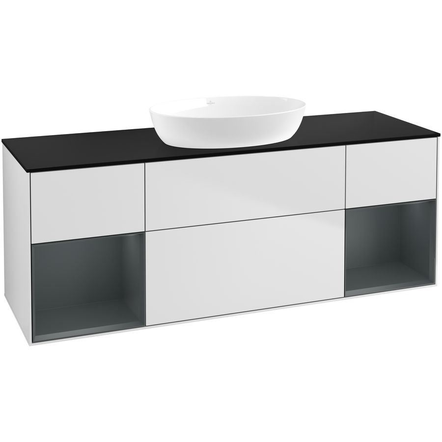Wastafelonderkast Finion 1600x603x501mm White Matt Lacquer FD02HGMT