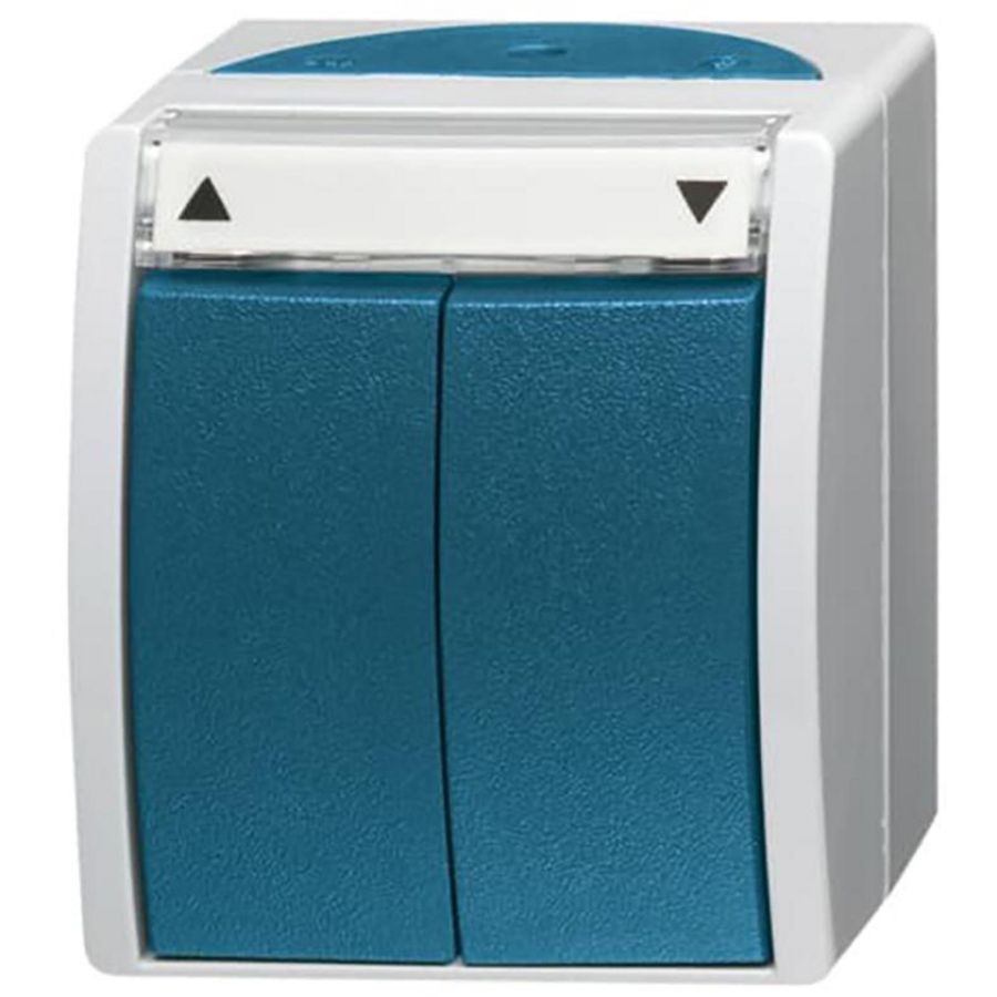 Opbouw jaloezieschakelaarsokkel pulsdr 1P IP44 ocean (2621/4 W-53)