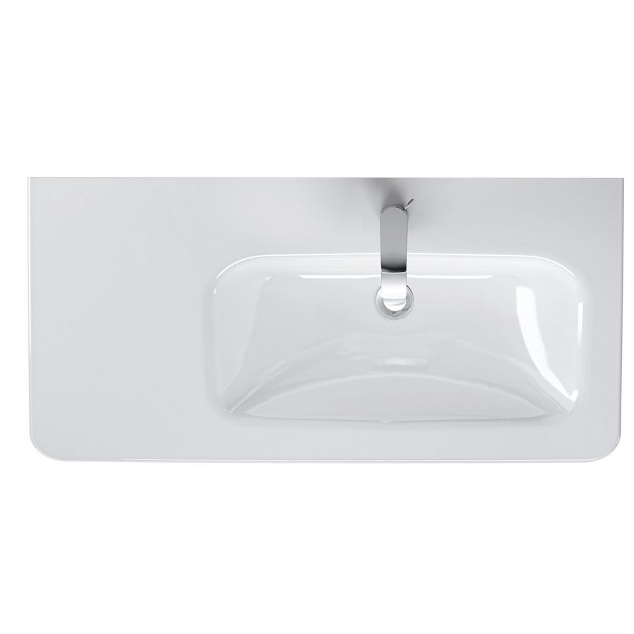 DURASTYLE #232680 wastafel rechts 800mm wit met kraangat met overloop