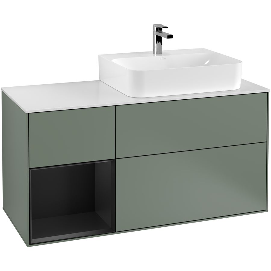 Wastafelonderkast Finion 1200x603x501mm Olive Matt Lacquer F141PDGM