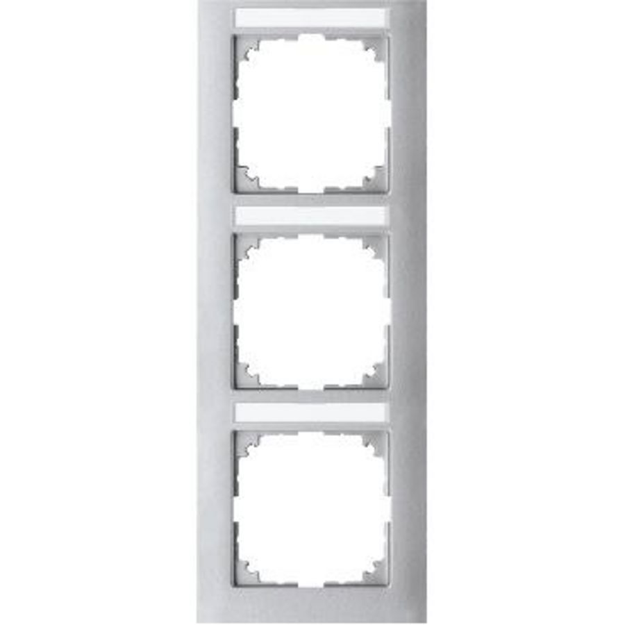 Afdekframe Merten M-Pure 3 stellen tekstveld verticaal alumi