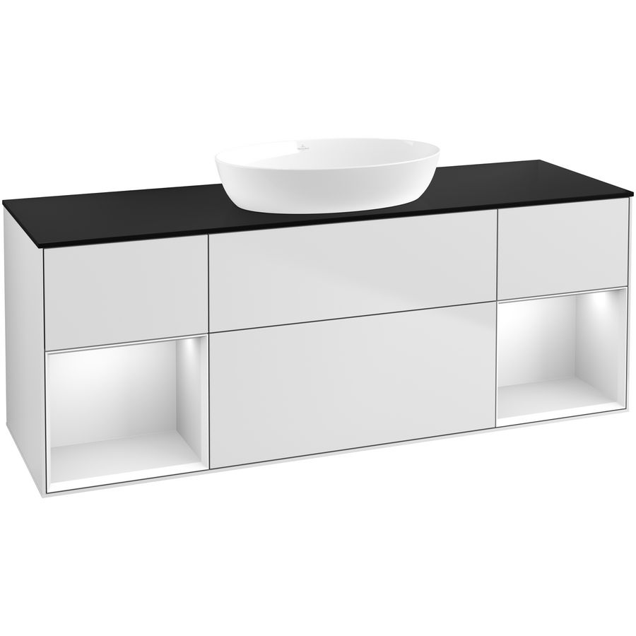 Wastafelonderkast Finion 1600x603x501mm White Matt Lacquer FD02MTMT