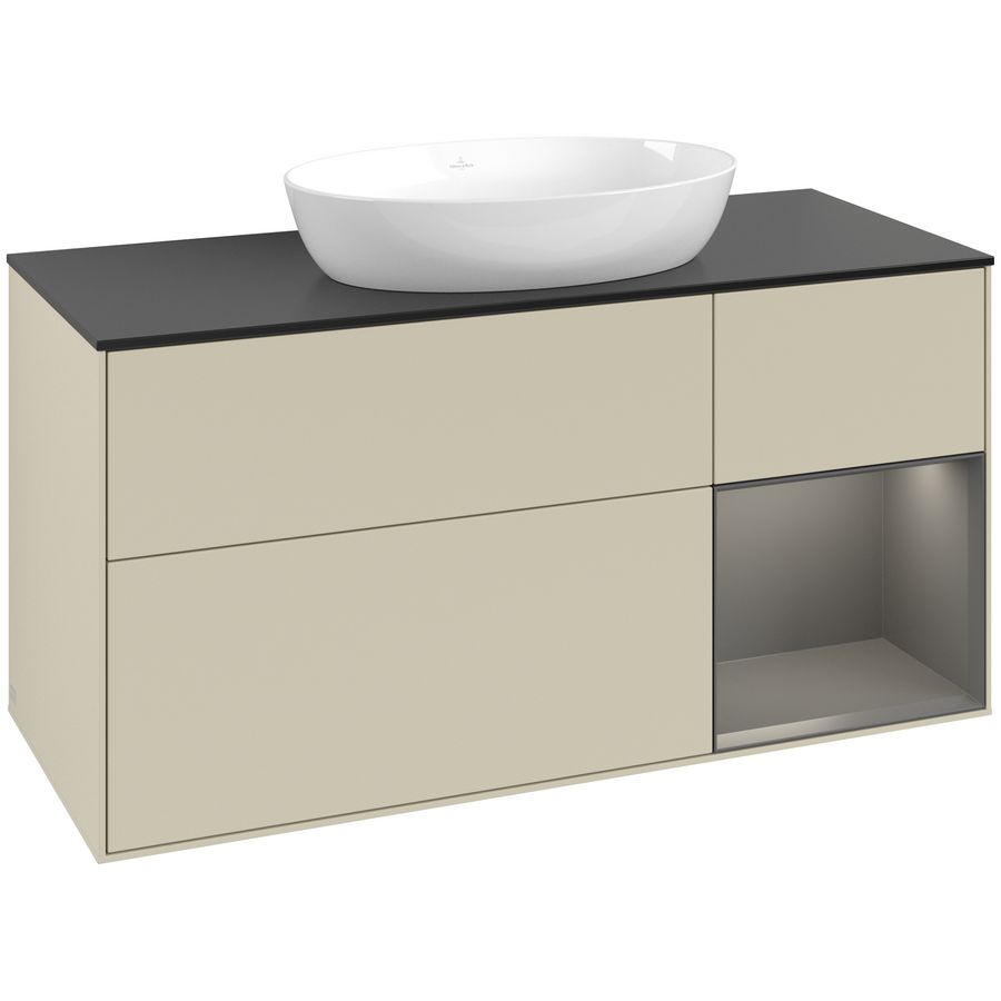 Wastafelonderkast Finion 1200x603x501mm S.Grey Matt Lacquer FA72GKHJ