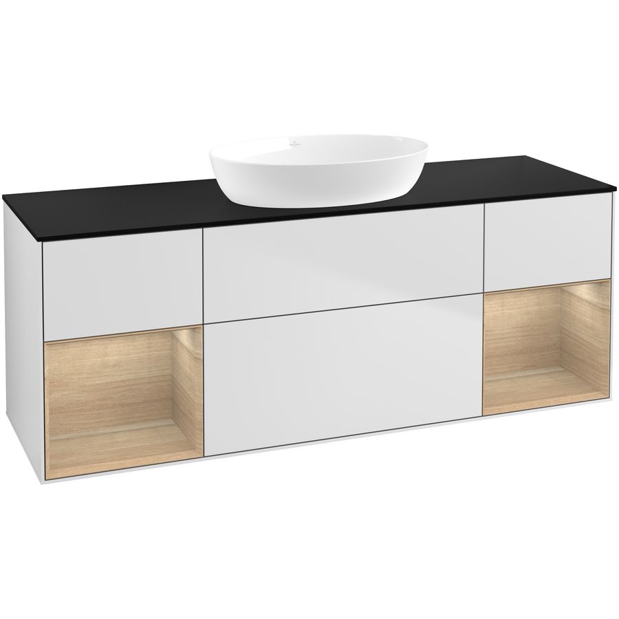 Wastafelonderkast Finion 1600x603x501mm White Matt Lacquer FD02PCMT