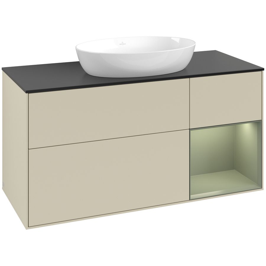 Wastafelonderkast Finion 1200x603x501mm S.Grey Matt Lacquer FA72GMHJ