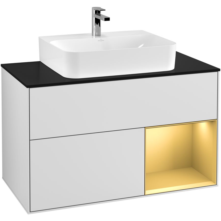Wastafelonderkast Finion 1000x603x501mm White Matt Lacquer G122HFMT