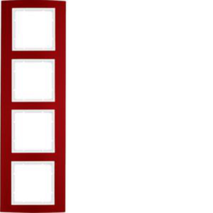 Afdekraam 4-v berker B.3 aluminium rood/polarwit mat
