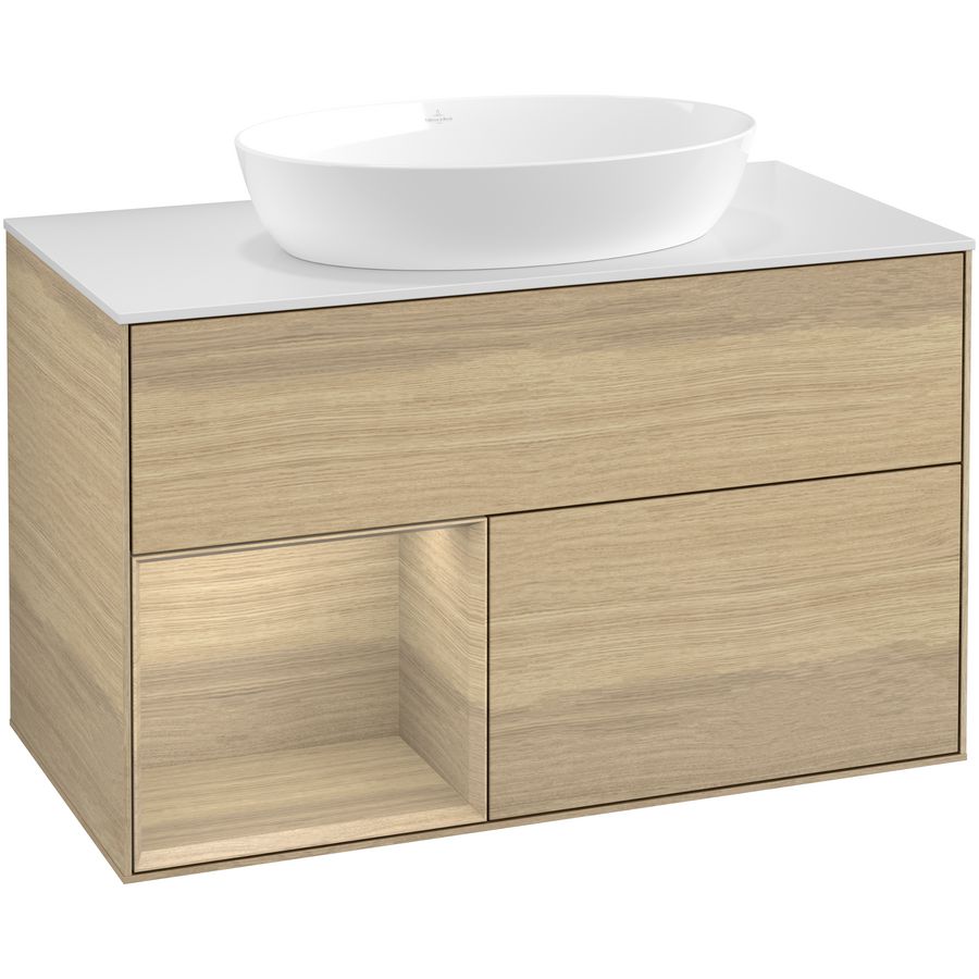 Wastafelonderkast Finion 1000x603x501mm Oak Veneer FA11PCPC