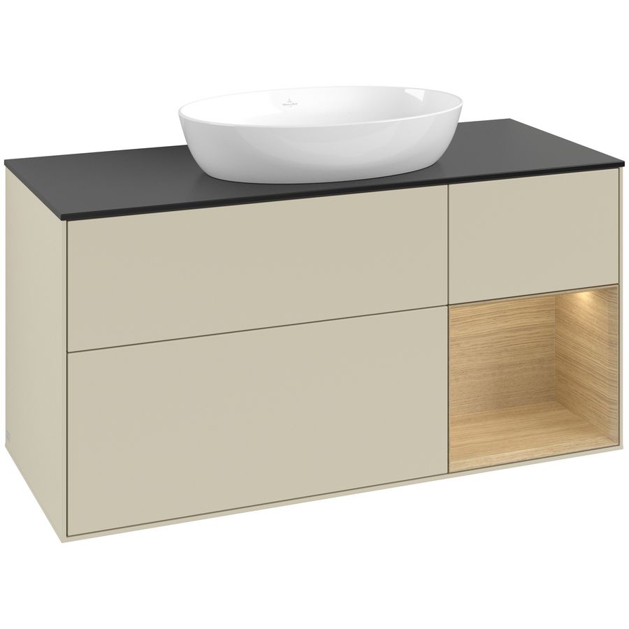 Wastafelonderkast Finion 1200x603x501mm S.Grey Matt Lacquer FA72PCHJ