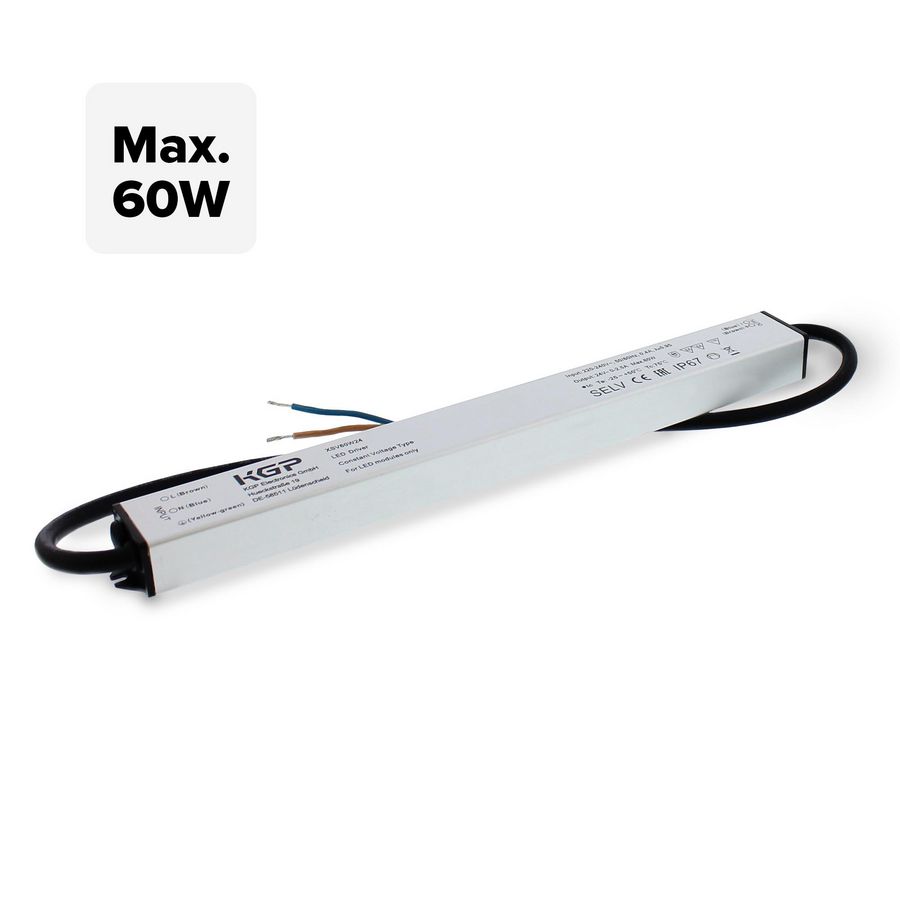 LED driver IP67 constante spanning 24V. Pmax=60W.