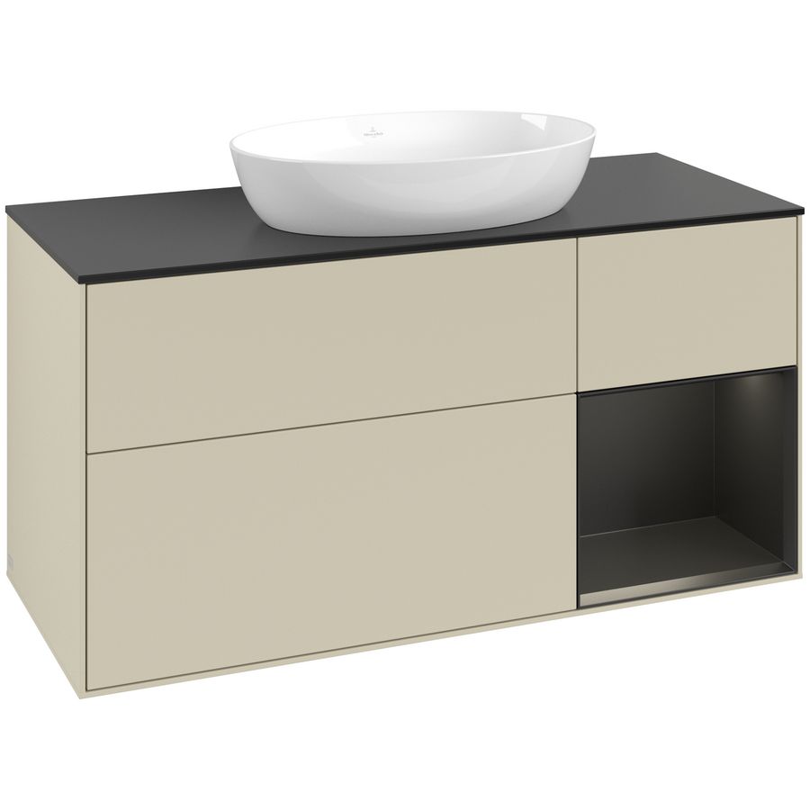 Wastafelonderkast Finion 1200x603x501mm S.Grey Matt Lacquer FA72PDHJ