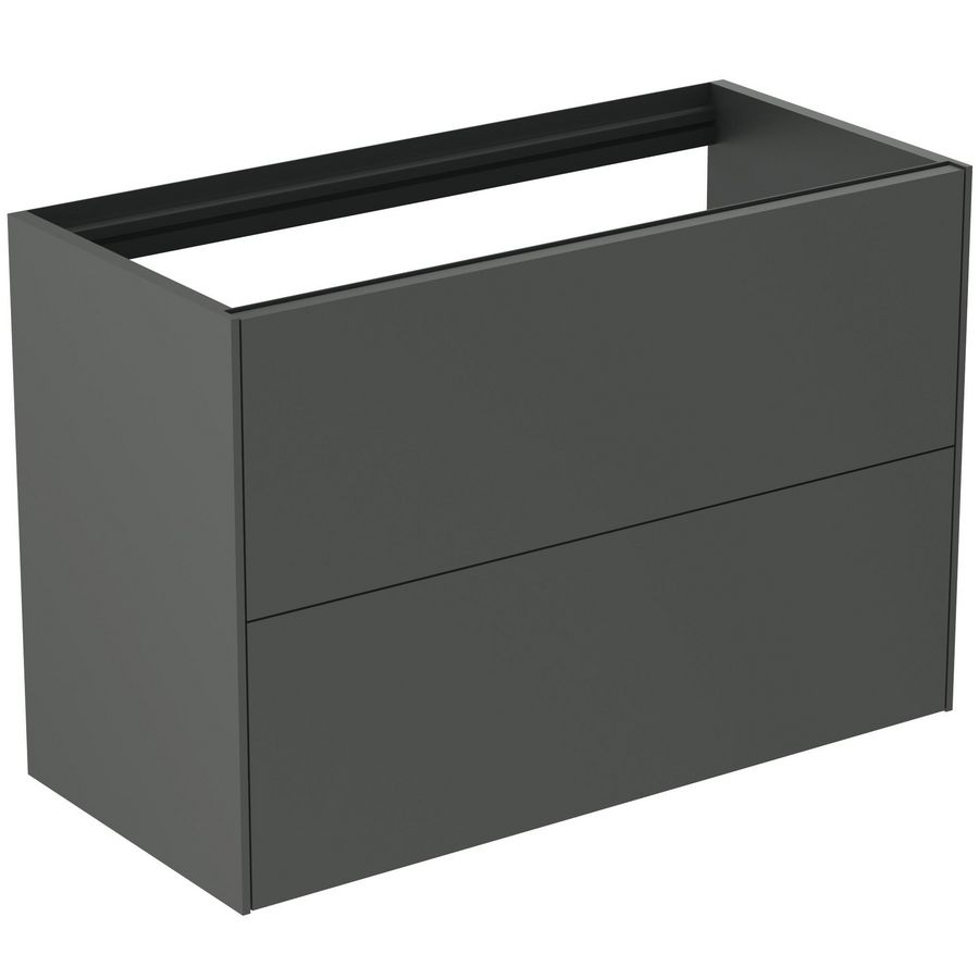 Conca wastafelmeubel 80x37x55cm 2 laden zonder afdekblad mat antraciet