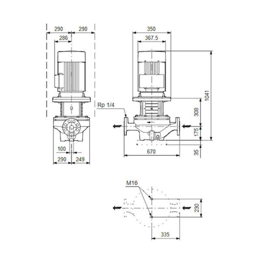 Inlinepomp TP 100-370/4-A-F-A-BQQE 400D 50HZ