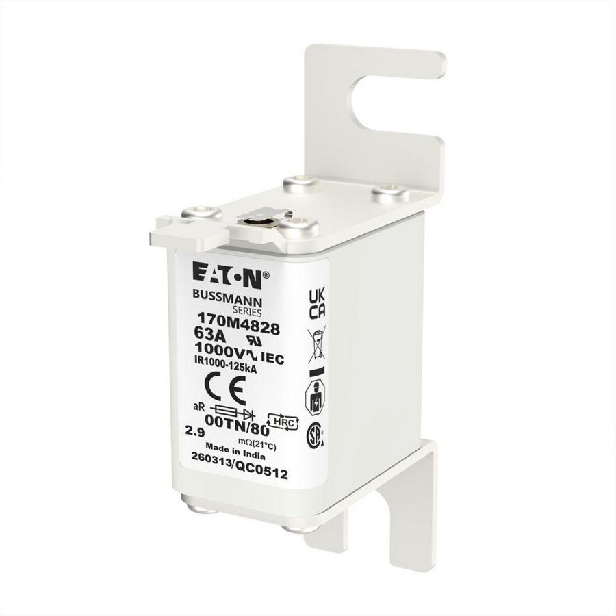 Zekering hoge snelheid 63A AC 1000V 125kA 00 30x47x9 VVE=6