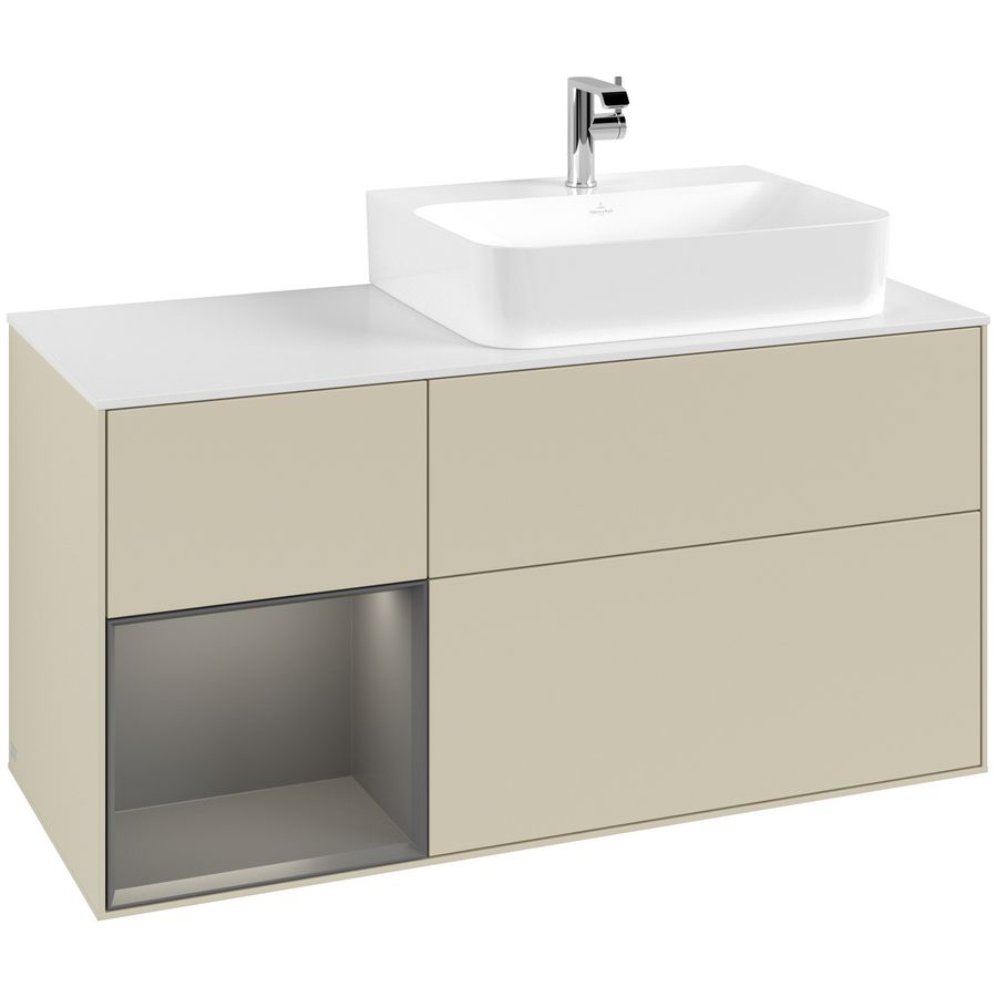 Wastafelonderkast Finion 1200x603x501mm S.Grey Matt Lacquer G141GKHJ