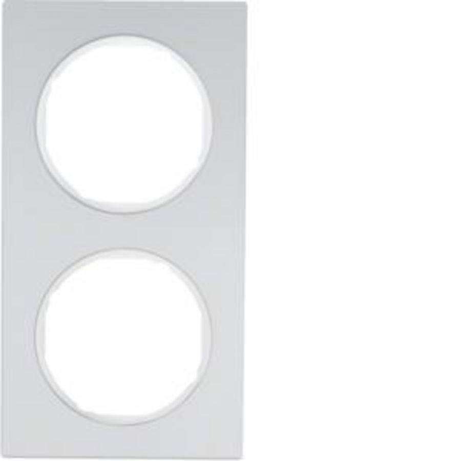 Afdekraam 2-v berker R.3 aluminium/polarwit