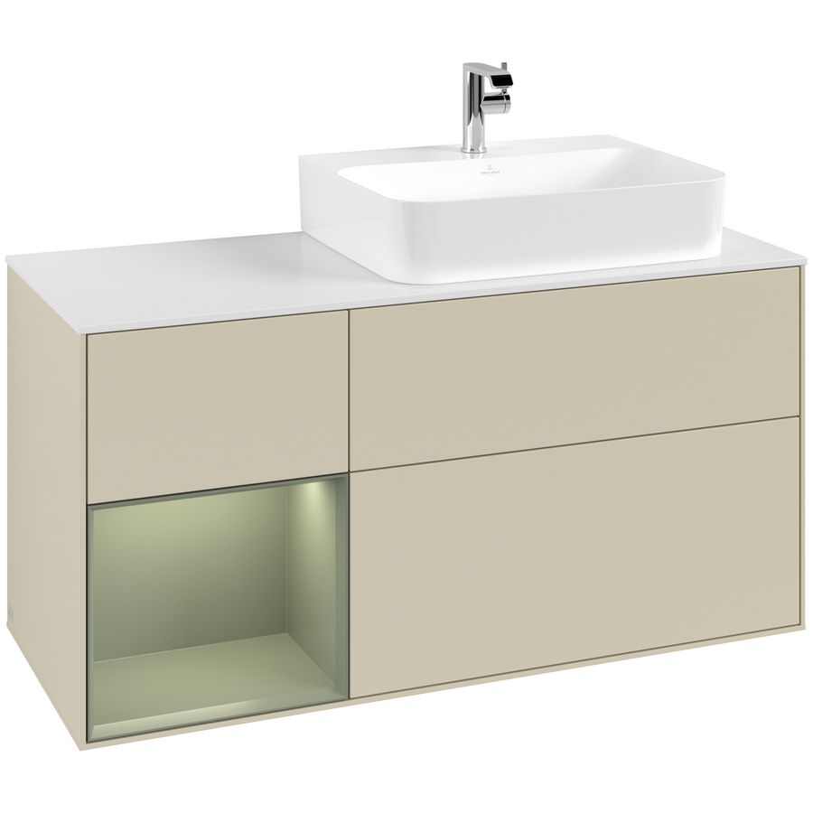 Wastafelonderkast Finion 1200x603x501mm S.Grey Matt Lacquer G141GMHJ