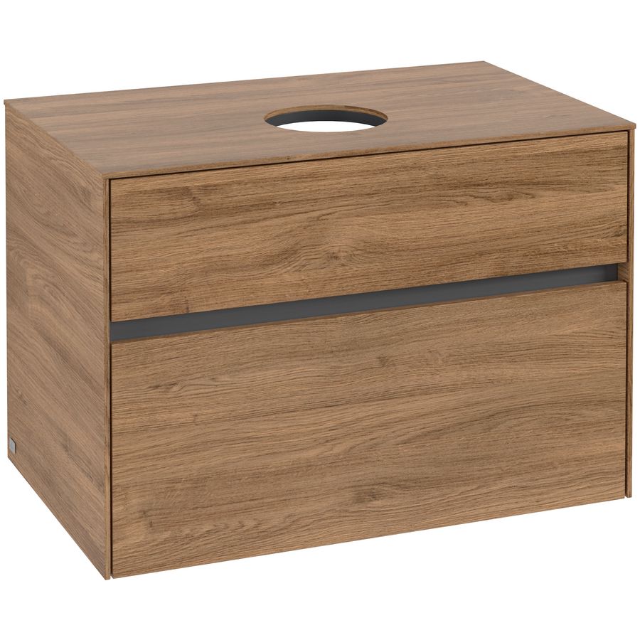 Wastafelonderkast Collaro 800x548x500mm Oak Kansas C03700RH