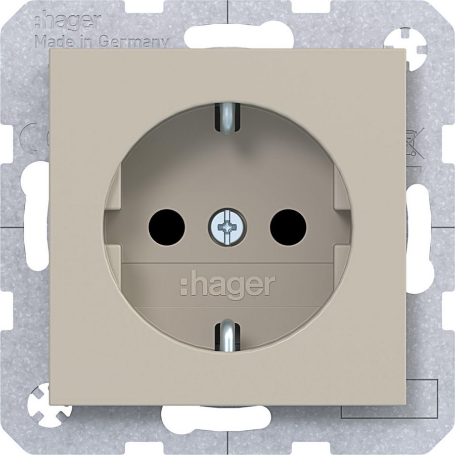 SCHUKO-wandcontactdoos Safety Plus schroefklemmen A.x/C.x sand mat
