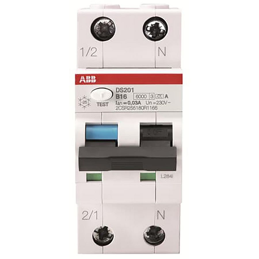 Aardlekautomaat 1P+N B kar 16,A 30mA 6kA VVE=48