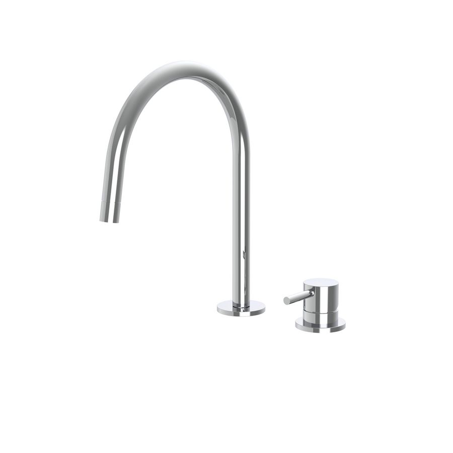 2-gats wastafelmengkraan LIGHT sprong 196mm chroom incl. push-open plug 1.1/4"