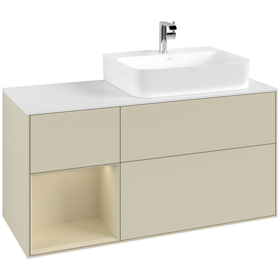 Wastafelonderkast Finion 1200x603x501mm S.Grey Matt Lacquer G141HJHJ