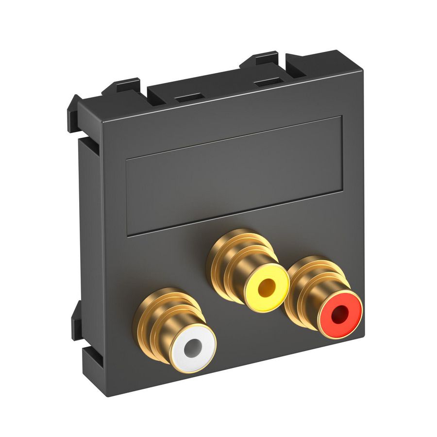 Draagplaat audio 3x kop. connect.-connect. 45x45mm 6105189