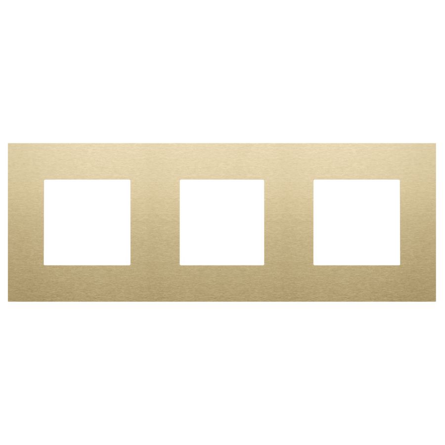 3-Voudige afdekplaat 71mm centerafst. Pure alu gold bru