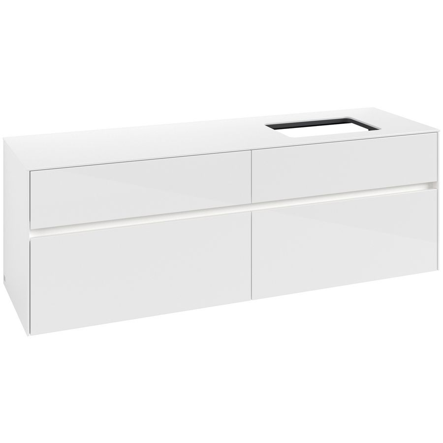 Wastafelonderkast Collaro 1600x548x500mm Glossy White C122B0DH