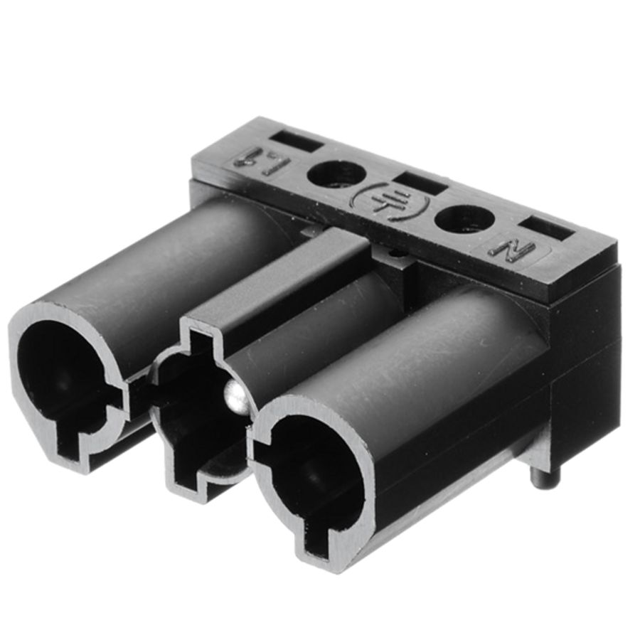 Steker 3-polig male zwart VVE=500