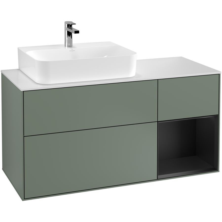 Wastafelonderkast Finion 1200x603x501mm Olive Matt Lacquer F151PDGM