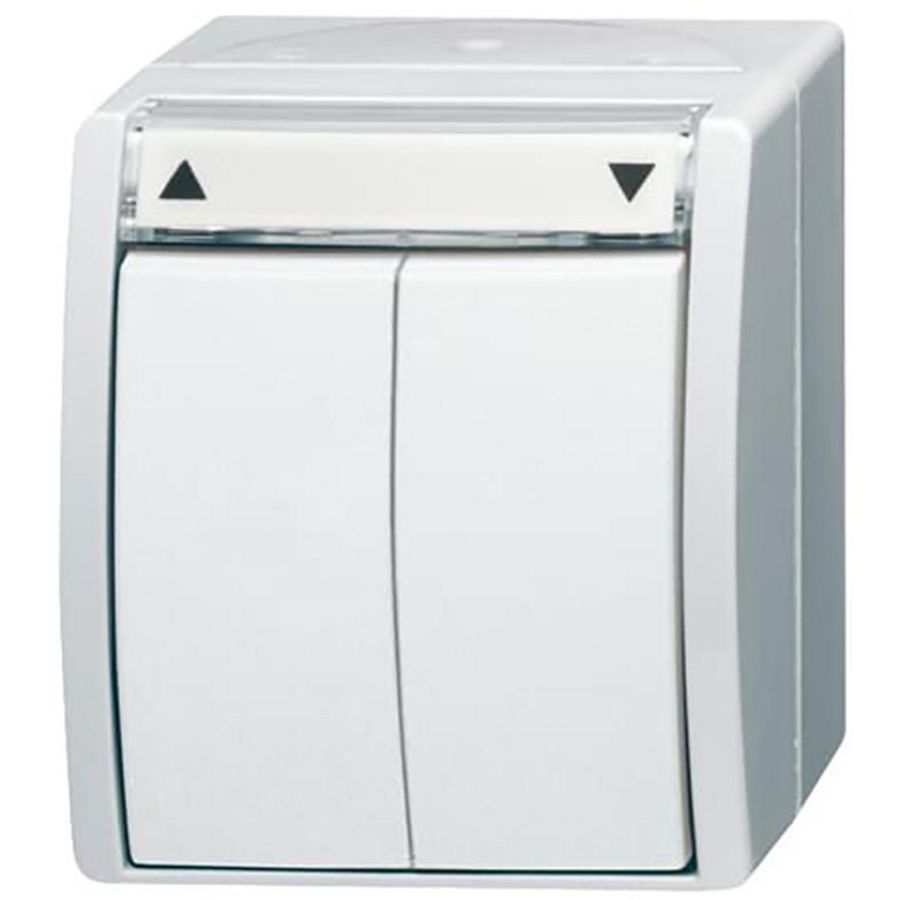 Opbouw jaloezieschakelaarsokkel pulsd 1P IP44 ocean-alpinwit (2621/4 W-54)