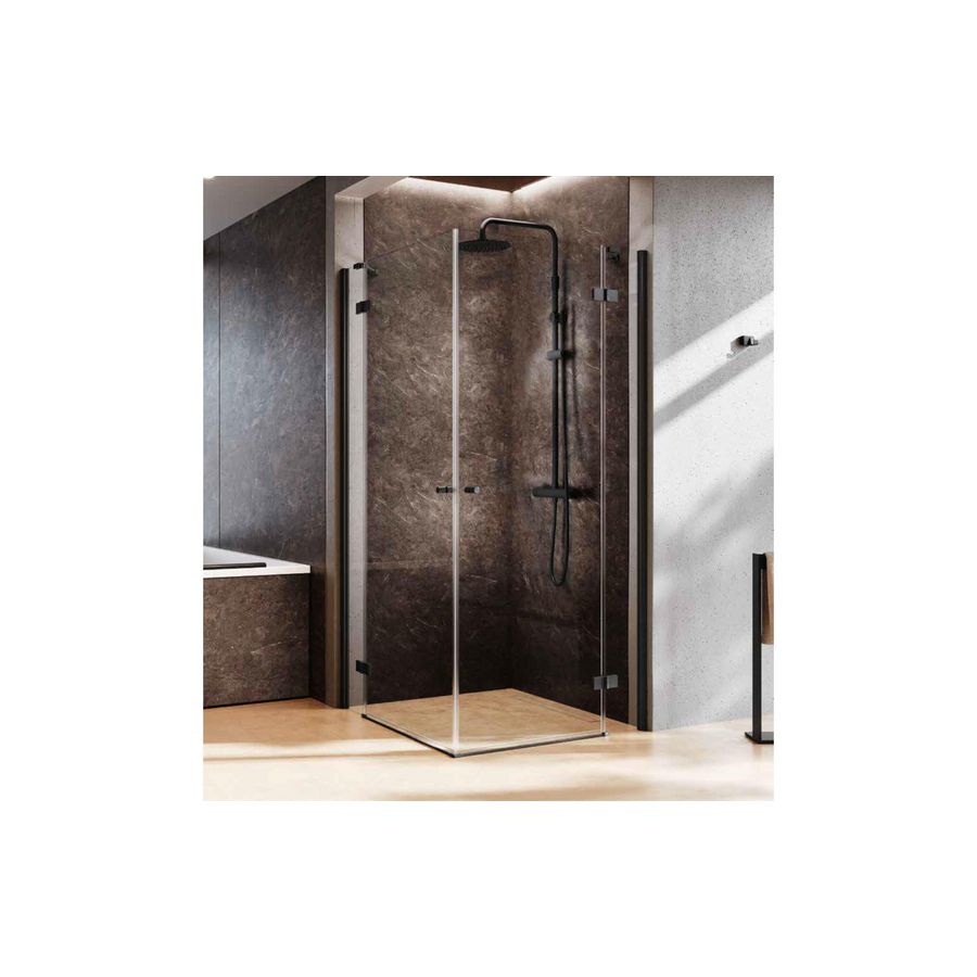 Hoekinstap NH-A 100 verst.970-990x2000mm glas grijs profielkleur chroom