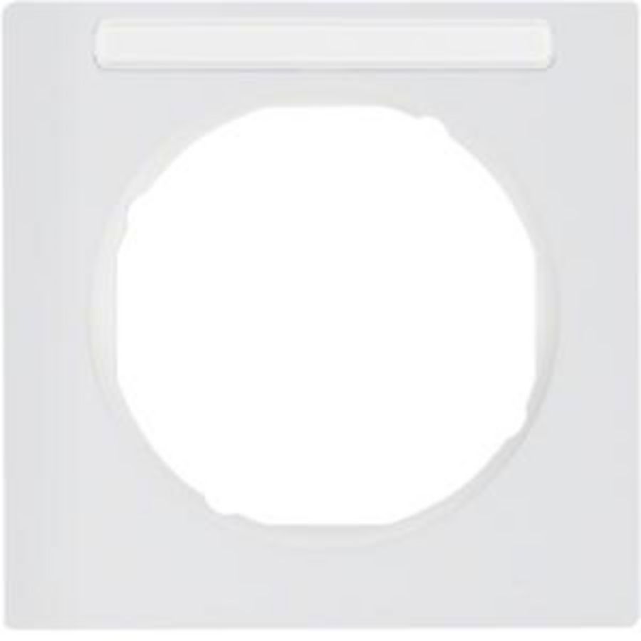 Afdekraam 1-v met tekstveld berker R.3 polar wit glans