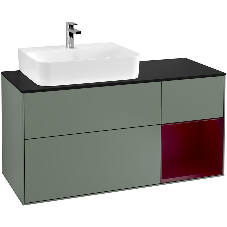 Wastafelonderkast Finion 1200x603x501mm Olive Matt Lacquer F152HBGM